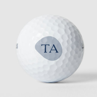 Monogram Initials in Navy Blue on Color Bubble Golf Balls