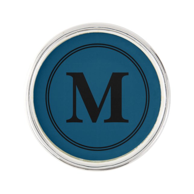 Monogram initials Lapel Pin (Front)