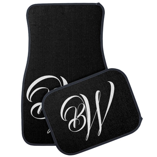 Monogram Initials Letters Script Car Floor Mats (Set)