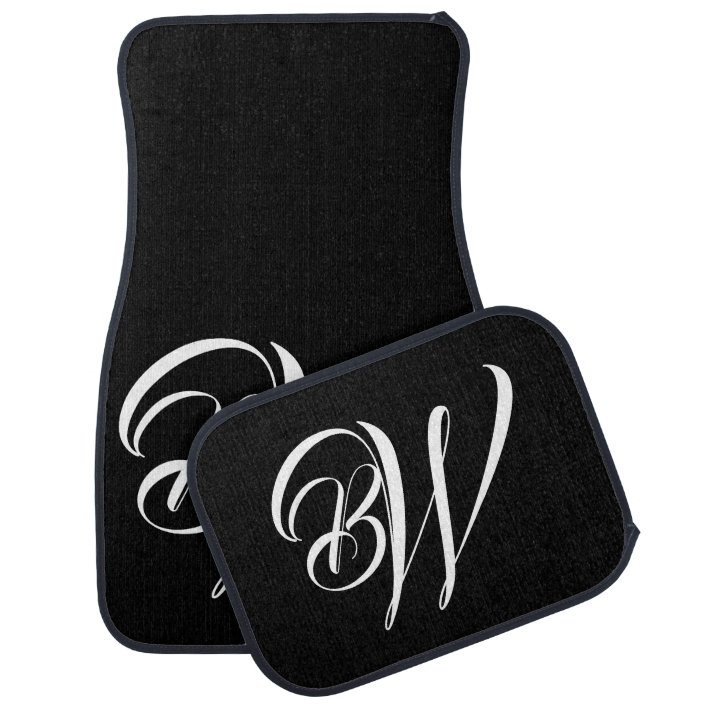 Monogram Initials Letters Script Car Floor Mats