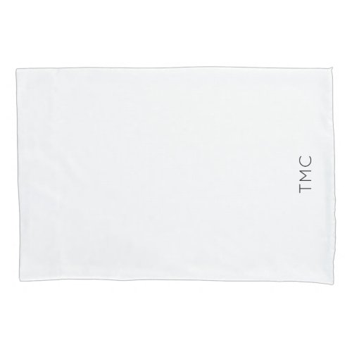 Monogram Initials Modern Black White Pillowcase