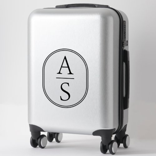 Monogram Initials Modern Simple Luggage Sticker
