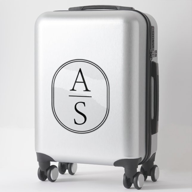 Monogram Initials Modern Simple Luggage Sticker (Suitcase)