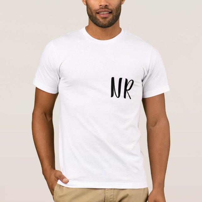 Monogram Initials Modern Stylish Trendy Design T-Shirt (Front)