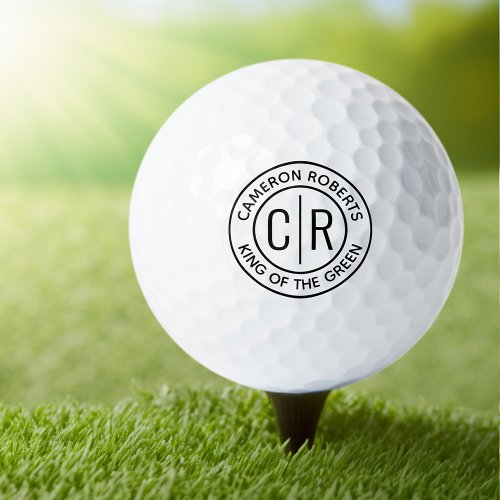 Monogram initials name and custom text golf balls