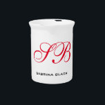 Monogram Initials Name Plain Modern Minimalist Beverage Pitcher<br><div class="desc">Are you looking for a simple,  minimalist,  attractive design? This design that will grab people's attention right away,  but not too complicated,  is for you.</div>