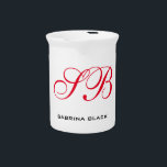 Monogram Initials Name Plain Modern Minimalist Beverage Pitcher<br><div class="desc">Are you looking for a simple,  minimalist,  attractive design? This design that will grab people's attention right away,  but not too complicated,  is for you.</div>