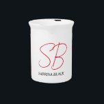 Monogram Initials Name Plain Modern Minimalist Beverage Pitcher<br><div class="desc">Are you looking for a simple,  minimalist,  attractive design? This design that will grab people's attention right away,  but not too complicated,  is for you.</div>