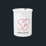 Monogram Initials Name Plain Modern Minimalist Beverage Pitcher<br><div class="desc">Are you looking for a simple,  minimalist,  attractive design? This design that will grab people's attention right away,  but not too complicated,  is for you.</div>