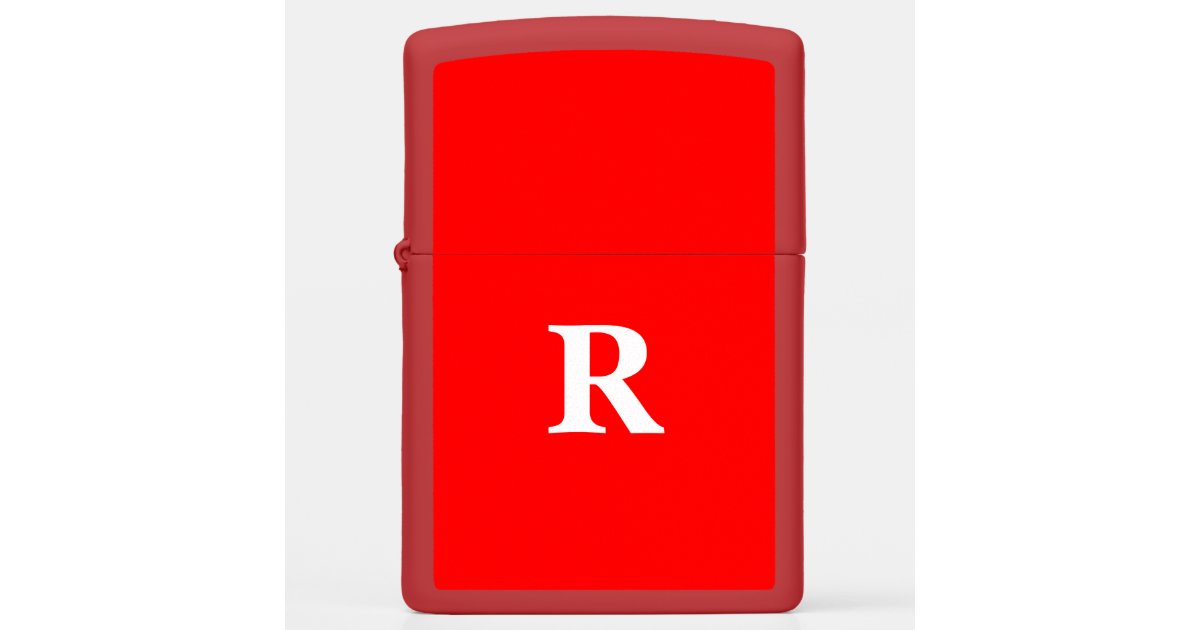 Monogram Initials Name Red White Bright Colorful Zippo Lighter