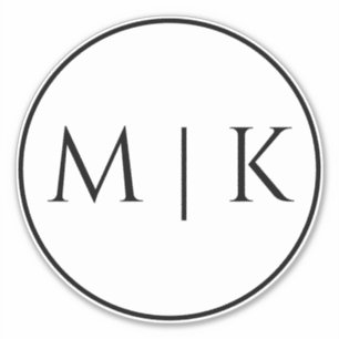 Monogram Initials Name Simple Minimal Wedding Sticker