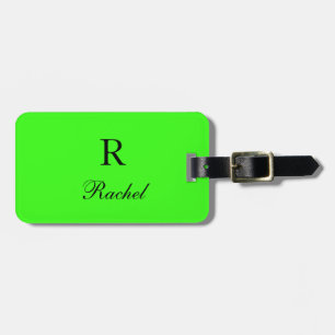 Monogram Initials Name Templates Neon Green Modern Luggage Tag