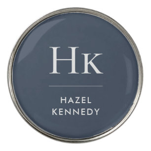 Monogram Initials Navy Blue Elegant Monogrammed Golf Ball Marker