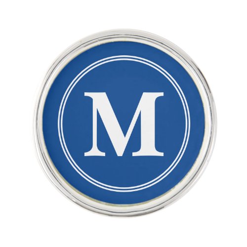 Monogram initials navy color Lapel Pin