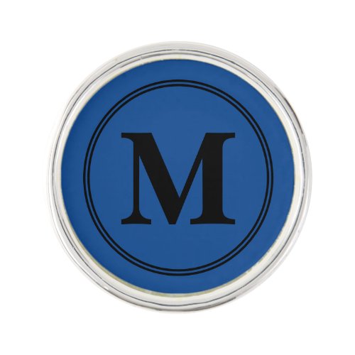 Monogram initials navy Lapel Pin