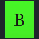 Monogram Initials Neon Green Bright Colorful Cool Letterhead<br><div class="desc">Designed with monogram text template initial template which you can edit and customize in bright and colorful neon green color background. You may change the background color if you wish.</div>