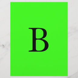 Monogram Initials Neon Green Bright Colorful Cool Letterhead