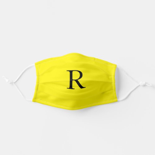 Monogram Initials Neon Yellow Bright Colorful Cool Adult Cloth Face Mask