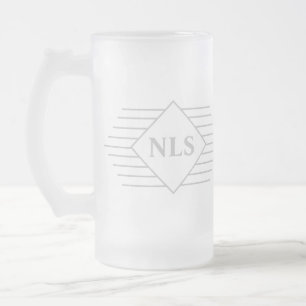 Monogram Initials on a Frosted Glass Beer Mug