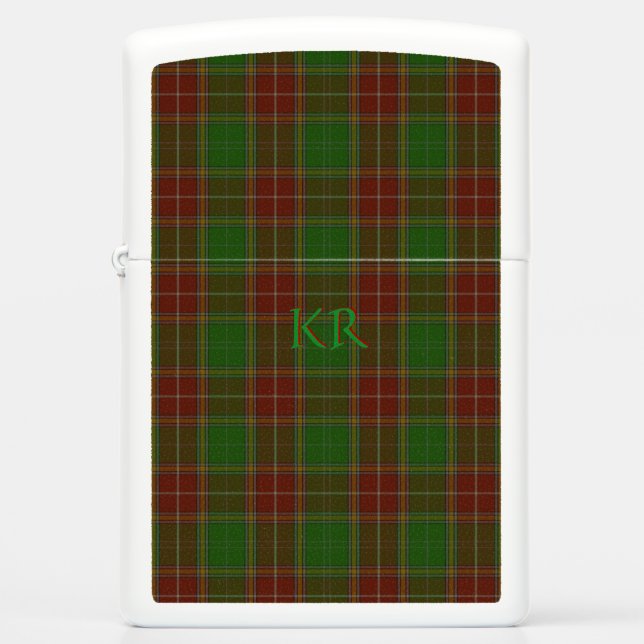 Monogram Initials on Baxter Clan Tartan Zippo Lighter (Front)