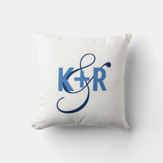 Monogram Initials Personalized Wedding Pillow2 Throw Pillow