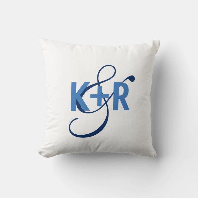 Monogram Initials Personalized Wedding Pillow2 Throw Pillow (Front)