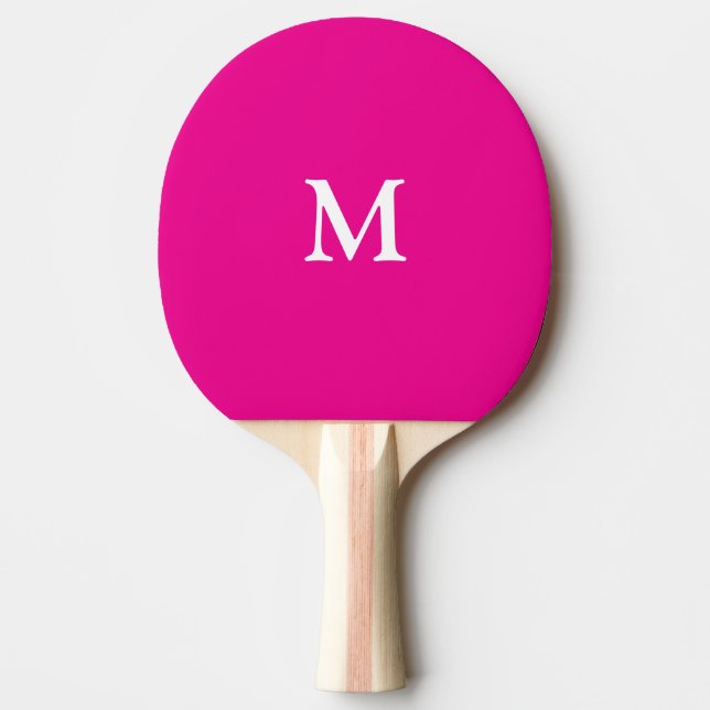 Monogram Initials Pink Orange Party Favor Gift Ping Pong Paddle (Front)