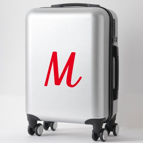 Monogram Initials Red Bold Custom Text Name Trendy Sticker