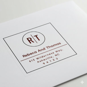 Monogram initials return address self-inking stamp