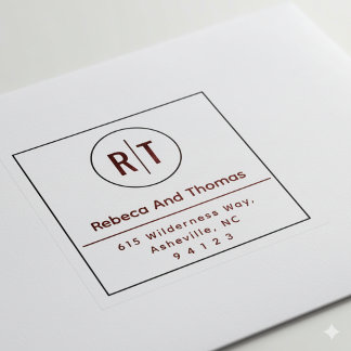 Monogram initials return address self-inking stamp