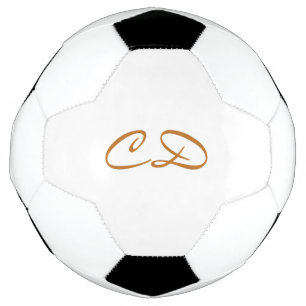 Monogram initials script soccer ball