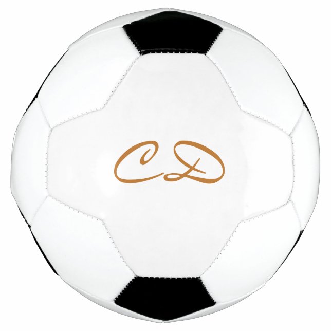 Monogram initials script soccer ball (Front)