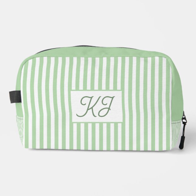 Monogram Initials Striped Custom Dopp Kit (Front)