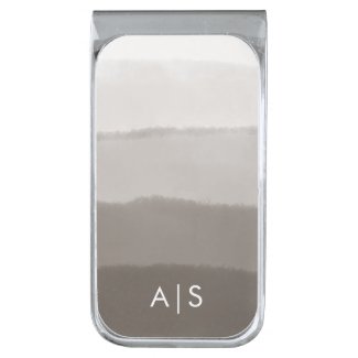Monogram Initials Watercolor Davy Gray Ombre