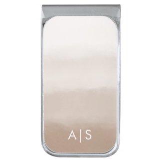 Monogram Initials Watercolor Mushroom Brown Ombre
