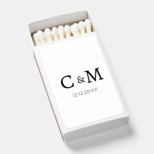 Monogram Initials Wedding Couple Date Matchboxes