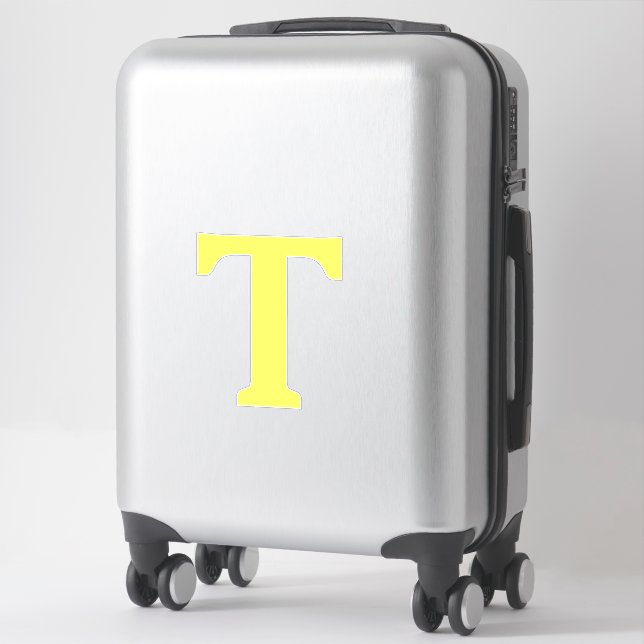Monogram Initials Yellow Bold Custom Name Trendy Sticker (Suitcase)