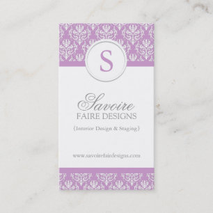 Monogram Interior Decorator Business Cards