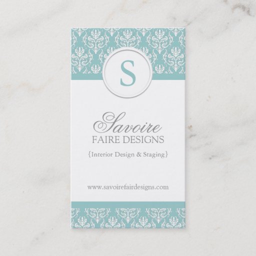 Customizable Monogram Interior Decorator Business Cards