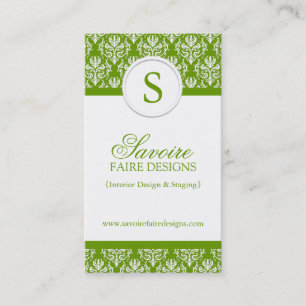 Monogram Interior Decorator Business Cards