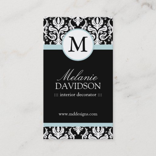 Customizable Monogram Interior Designing Business Cards