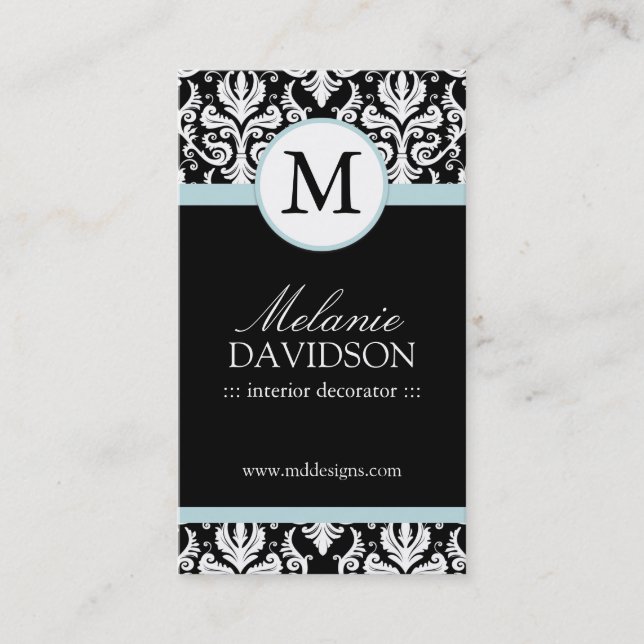 Monogram Interior Designing Business Cards (Front)