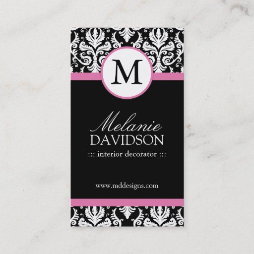 Customizable Monogram Interior Designing Business Cards