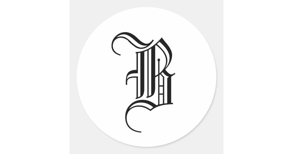Monogram Invitation Seal B Old English Black Zazzle Com