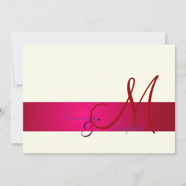 Monogram/Invitations/plum/cream Invitation (Front)