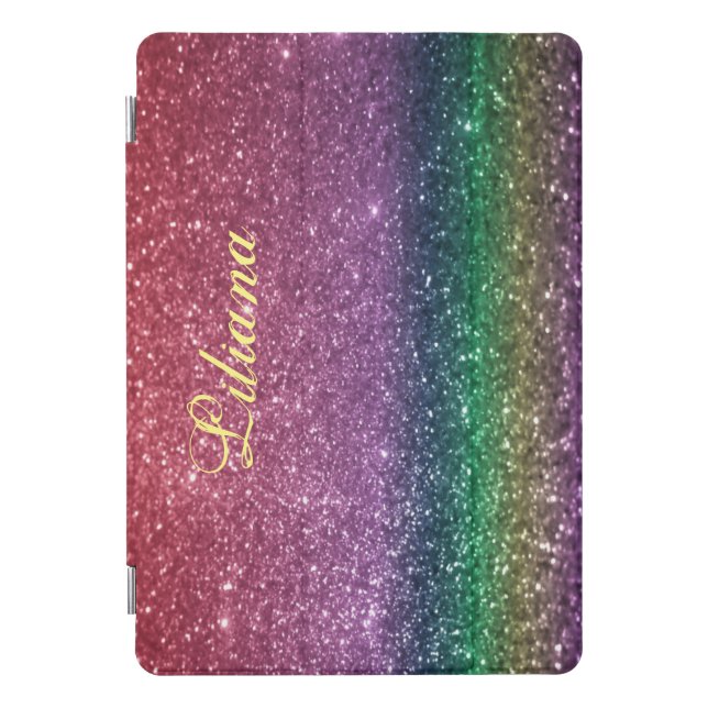 Monogram ipad 5, 6, 7, 8 generation Case Rainbow (Front)