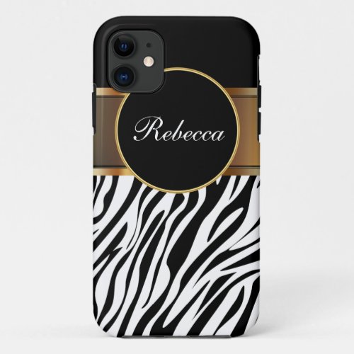 Monogram iPhone Case Zebra