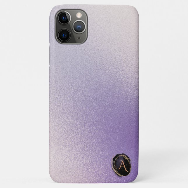 *~* Monogram Iridescent Pastel Lavender Gradient Case-Mate iPhone Case (Back)
