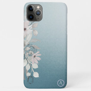 *~* Monogram Iridescent Teal Textured Gradient iPhone 11 Pro Max Case