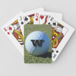 (monogram - It) Golf Ball On Green Close-up Photo Playing Cards at Zazzle